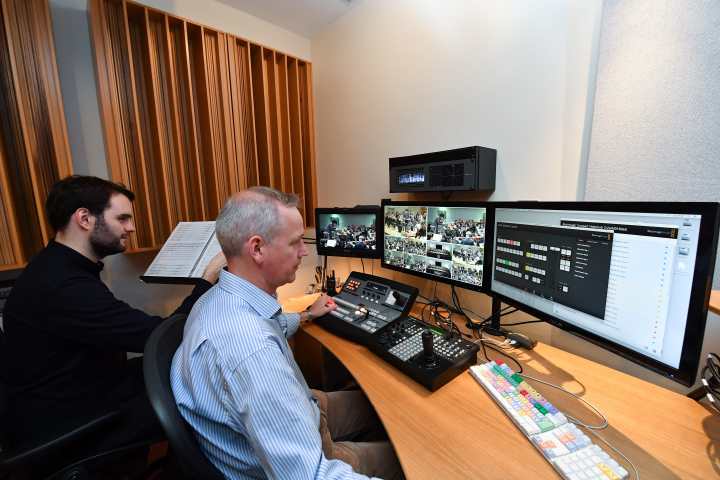 RCM Studios control room during a livestream © Chris Christodoulou -